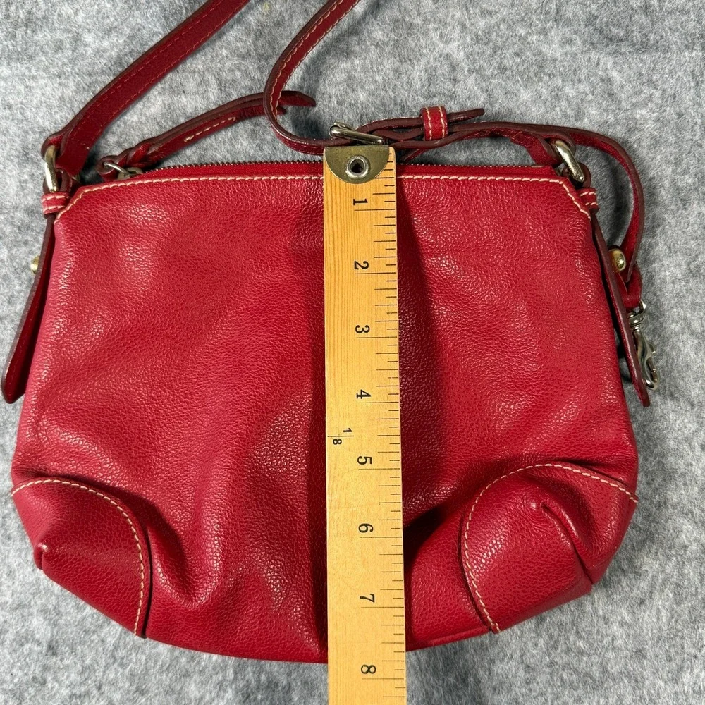 Dooney & Bourke Red Pebble Grain Leather Trim Small Purse Bag